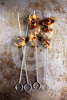 Rustic golden barbecued chicken tail
