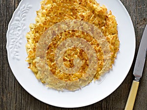 Rustic golden crispy swiss rosti