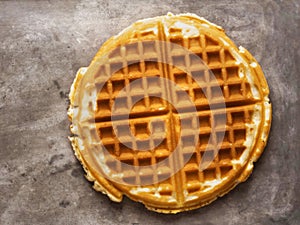 Rustic golden plain waffle