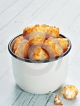 Rustic golden potato tater tots