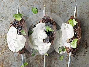 Rustic greek middle eastern lamb kofta