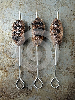 Rustic greek middle eastern lamb kofta