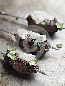 Rustic greek middle eastern lamb kofta