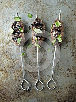 Rustic greek middle eastern lamb kofta
