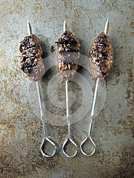 Rustic greek middle eastern lamb kofta