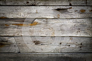 Rustic grey wood planks background with nice vignetting