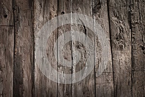 Rustic grey wood planks background with nice vignetting photo