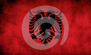 Rustic, Grunge Albania Flag