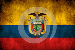 Rustic, Grunge Ecuador Flag