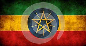 Rustic, Grunge Ethiopia Flag