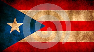 Rustic, Grunge Puerto Rico Flag
