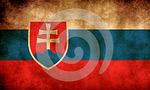 Rustic, Grunge Slovakia Flag
