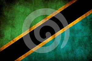 Rustic, Grunge Tanzania Flag