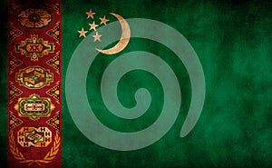 Rustic, Grunge Turkmenistan Flag