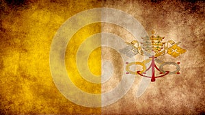 Rustic, Grunge Vatican City Flag