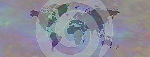 Rustic grunge world globe map banner
