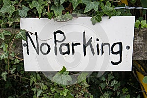 Rustic handmade do it yourself No Parking sign