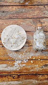 Marble dish with bath salts