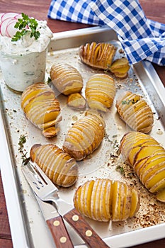 Rustic hasselback potatoes