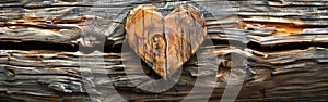 Rustic Heart-Shaped Wooden Decoration