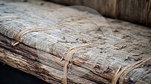 Rustic Hemp Futon: Close-up Of Vintage Charm And Natural Grain