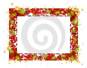 Rustic Holly Leaves Christmas Frame