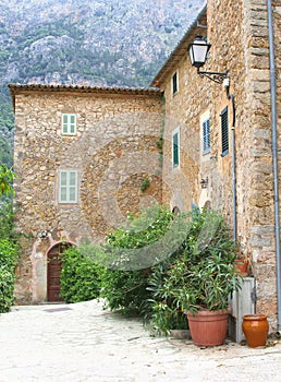 Rustic house with a patio and flowerpots, Deia, Mallorca