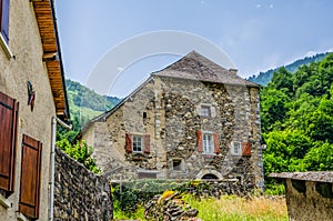 Rustic houses in the French village of Borce. photo