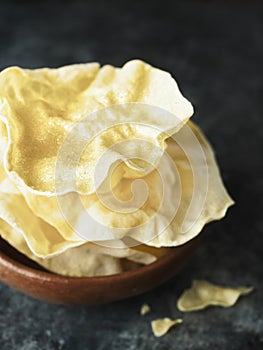 Rustic indian papadum crisp