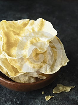 Rustic indian papadum crisp