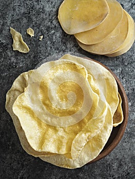 Rustic indian papadum crisp