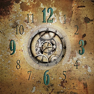 Rustic industrial style clockface