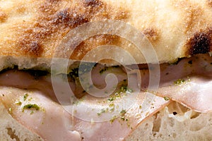 rustic italian bologna sandwich