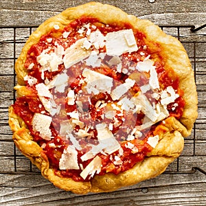 Rustic italian deep fried pizza fritta