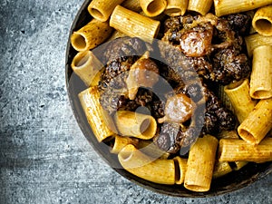 Rustic italian oxtail ragu pasta