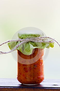 Rustic jars of homemade delicacies