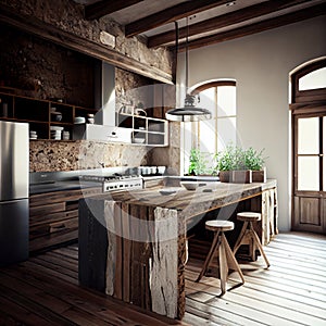 rustic kitchen interior design