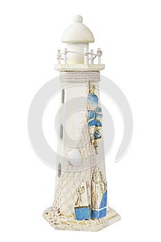 Rustic Lighthouse Decor On White