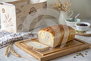 Bread with soft wrinkled texture
