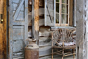 Rustic lodge front porch