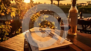 rustic menu on table