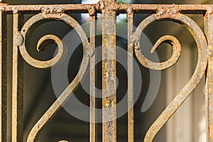 Rustic metal gate spiral pattern background texture