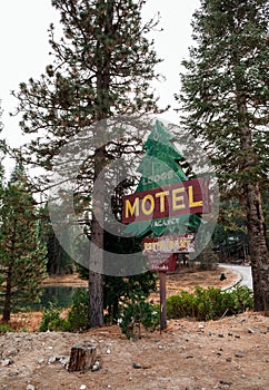 Rustic motel sign in USA photo