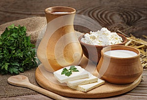 Rustic natural dairy products