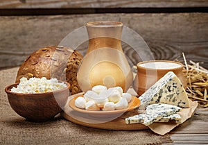 Rustic natural dairy products