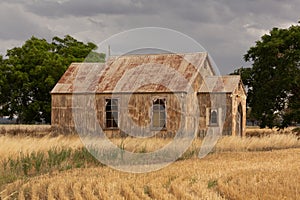 Rustic old abandoned church in rural NSW Australia