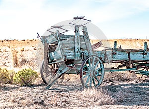 A Rustic Old Freight Wagon Rests in Central Washington