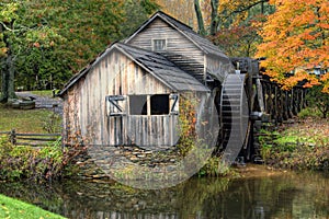 Rustic Old Gristmill in Fall season