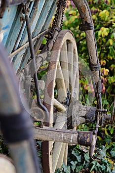 Rustic Old Horse Drawn Wagon - detail