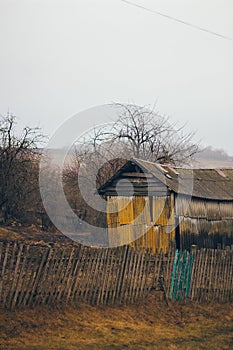 A rustic old house in the Ukrainian village, abandoned